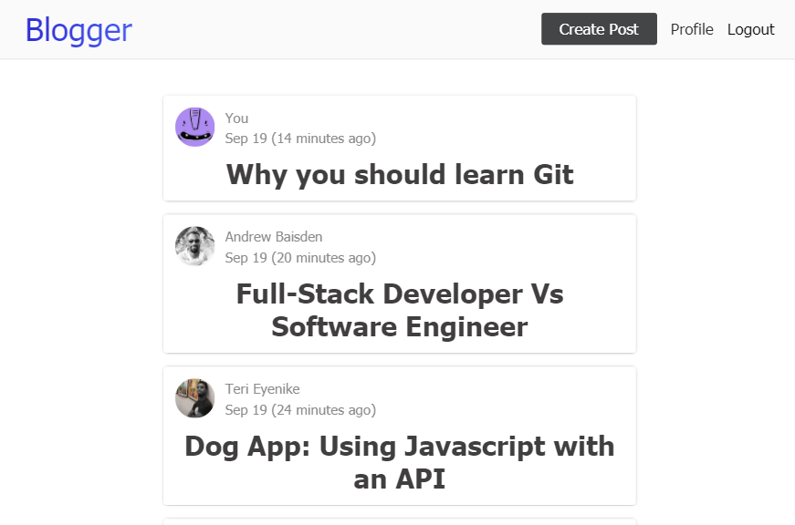Blogging Web Application